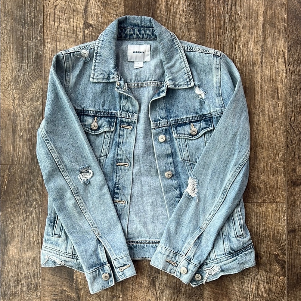 Light Blue Distressed Denim Jacket